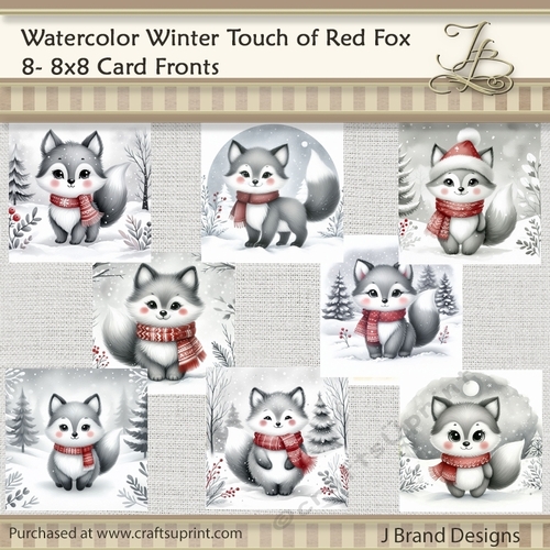 Watercolor Winter Touch of Red Fox