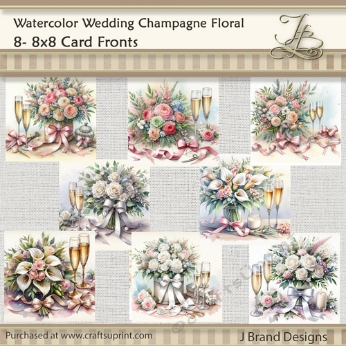 Watercolor Wedding Champagne Florals