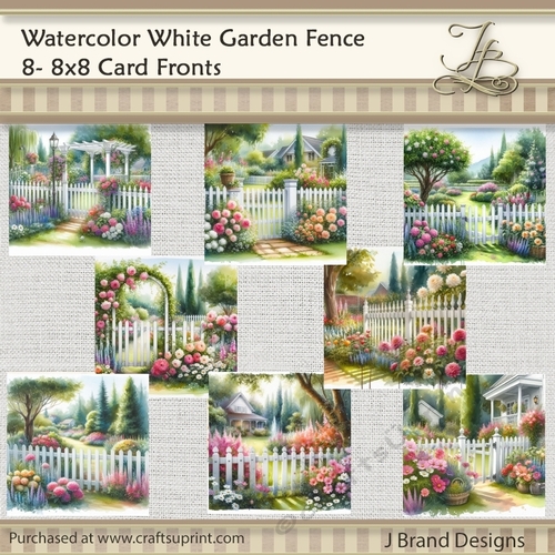 Watercolor White Garden Fence