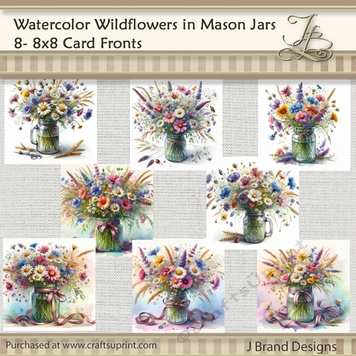 Watercolor Wildflowers in Mason Jars