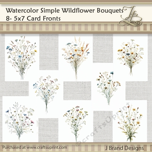 5x7 Watercolor Simple Wildflower Bouquet