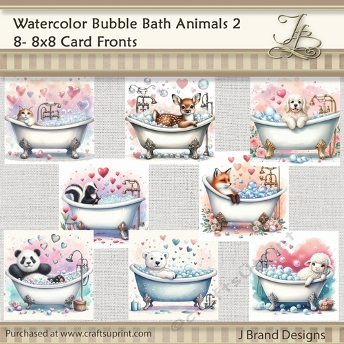 Watercolor Bubble Bath Animals 2