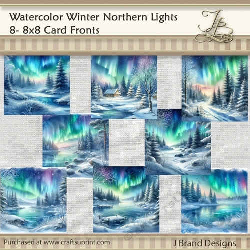 Watercolor Winter Northern Lights