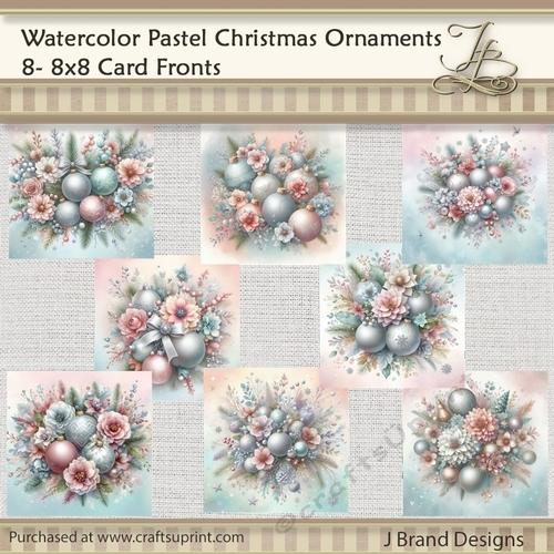 Watercolor Pastel Christmas Ornaments