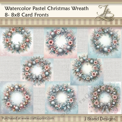 Watercolor Pastel Christmas Wreath