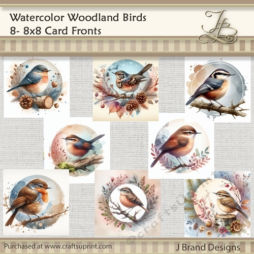 Watercolor Woodland Birds