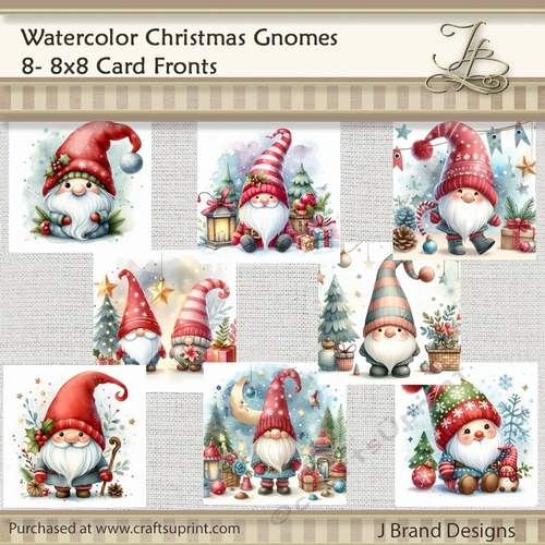 Watercolor Christmas Gnomes