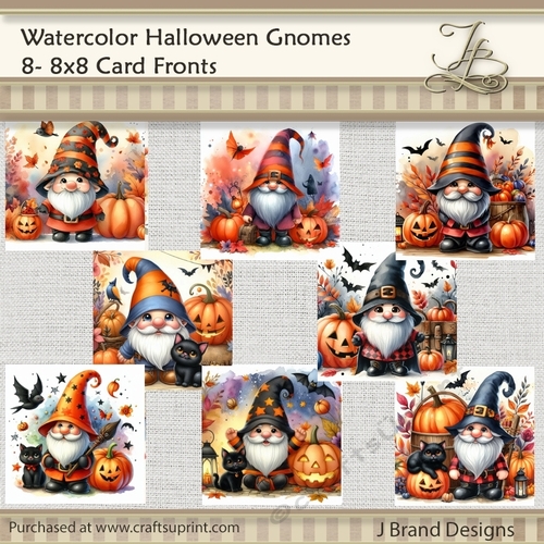 Watercolor Halloween Gnomes
