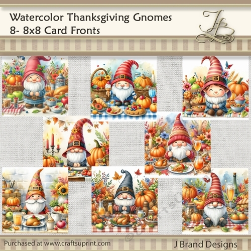 Watercolor Thanksgiving Gnomes