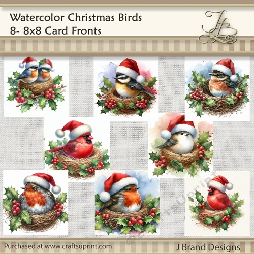 Watercolor Christmas Birds