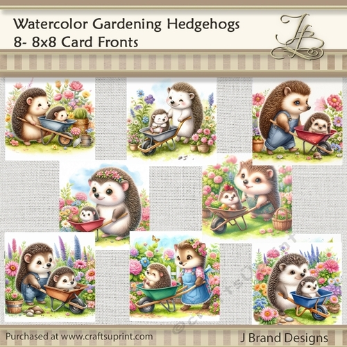 Watercolor Gardening Hedgehog