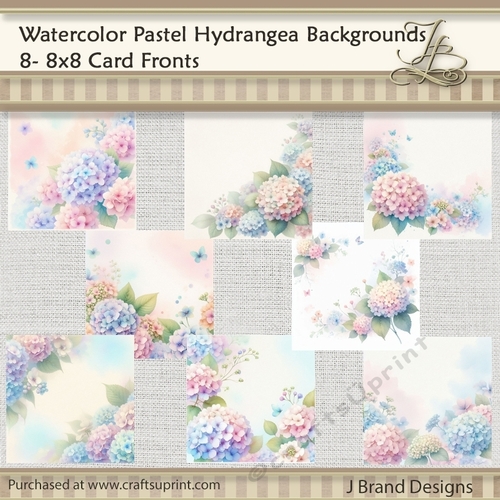 Watercolor Pastel Hydrangea Backgrounds