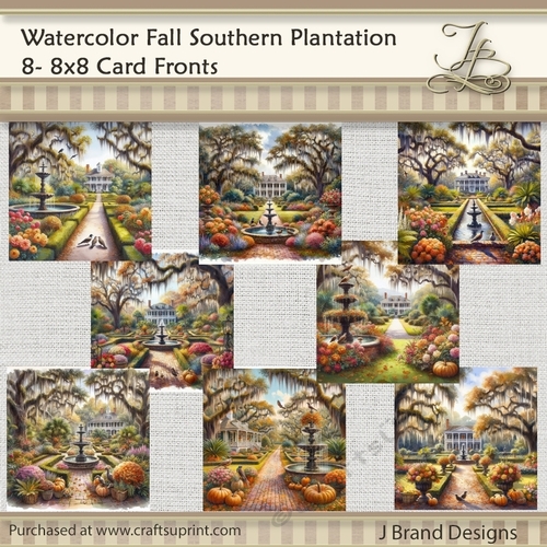 Watercolor Fall Southern Plantation