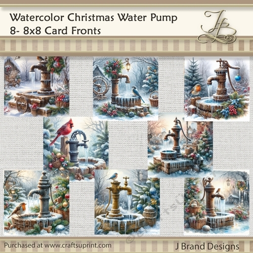 Watercolor Christmas Water Pump