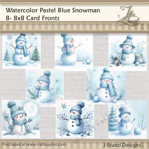 Watercolor Pastel Blue Christmas Santa
