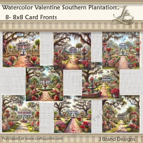 Watercolor Valentine Southern Plantation