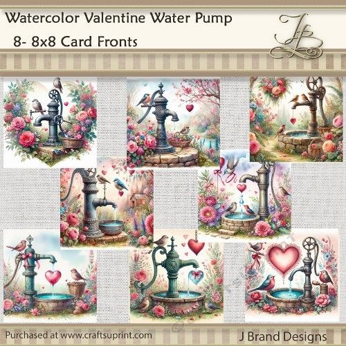 Watercolor Valentine Water Pump