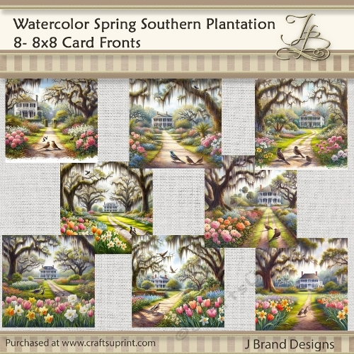 Watercolor Spring Southern Plantation