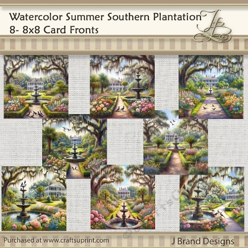 Watercolor Summer Southern Plantation