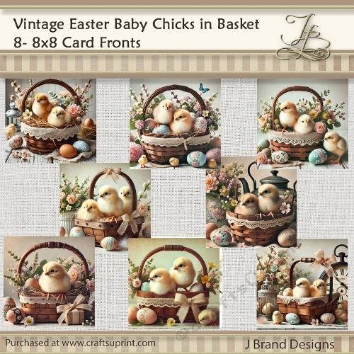 Vintage Easter Baby Chicks in Basket