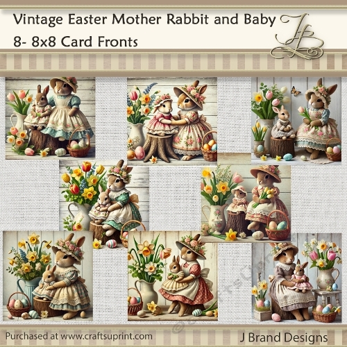 Vintage Easter Mother Rabbit and Baby