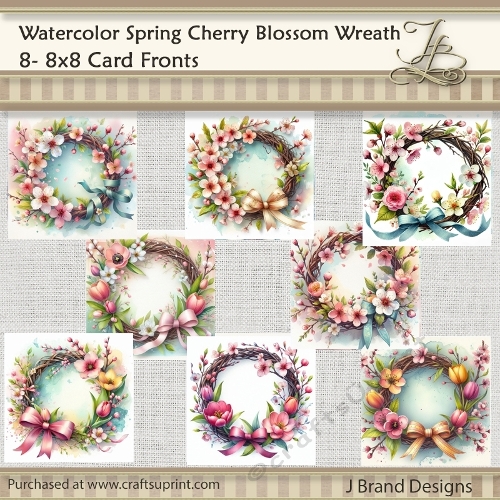 Watercolor Cherry Blossom Floral Wreath