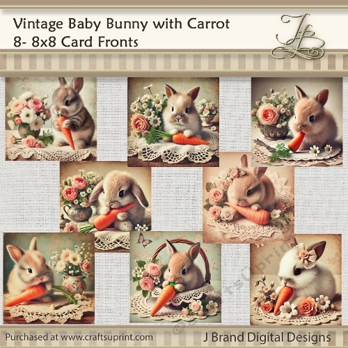 vintage Baby Bunny with carrot