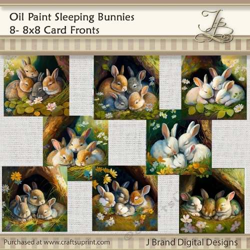 Oil Paint Sleeping Baby Bunnies