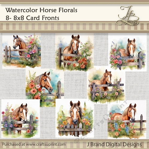 Watercolor Horse Floral