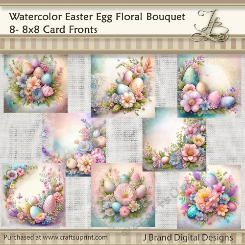 Watercolor Easter Egg Floral Bouquet