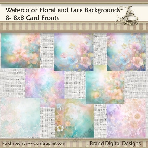 Watercolor Floral and Lace Background