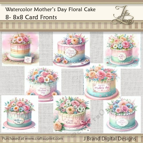 Watercolor Mothers Day Floral Cake