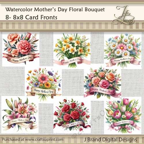 Watercolor Mothers Day Floral Bouquet