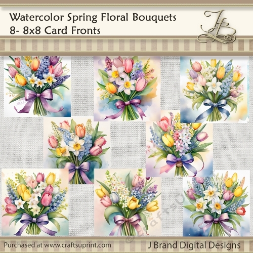 Watercolor Spring Floral Bouquet