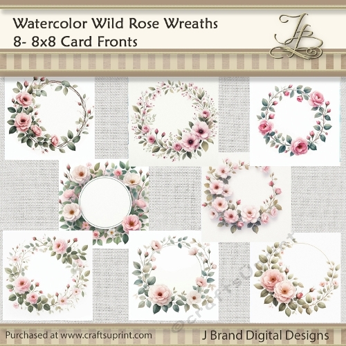 Watercolor Wild Rose Wreaths
