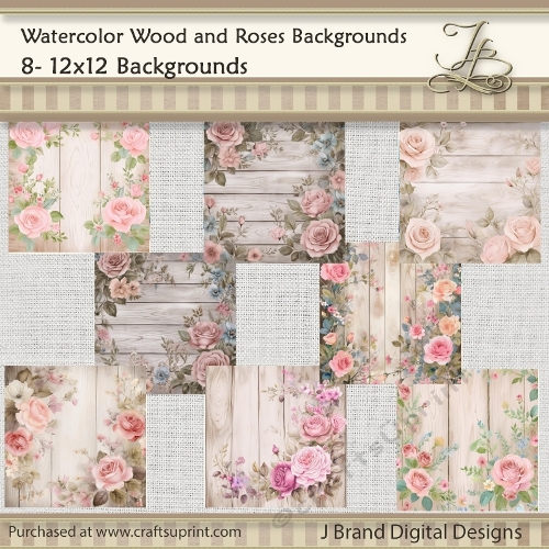 Watercolor Roses Floral Backgrounds