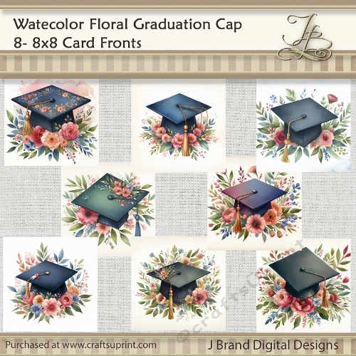 Watercolor Floral Graduation Cap