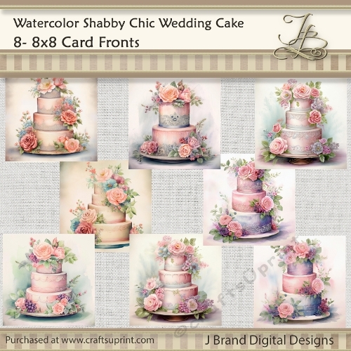 Watercolor Shabby Chic Wedding Cake