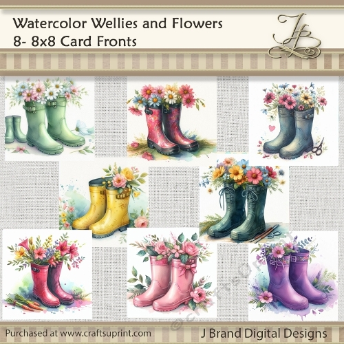 Watercolor Wellies and Florals