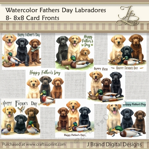 Watercolor Fathers Day Labradors 