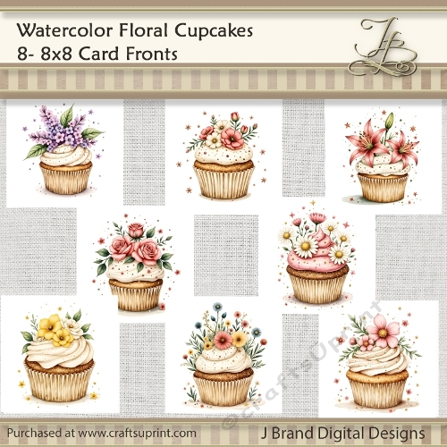 Watercolor Floral Cupcakes