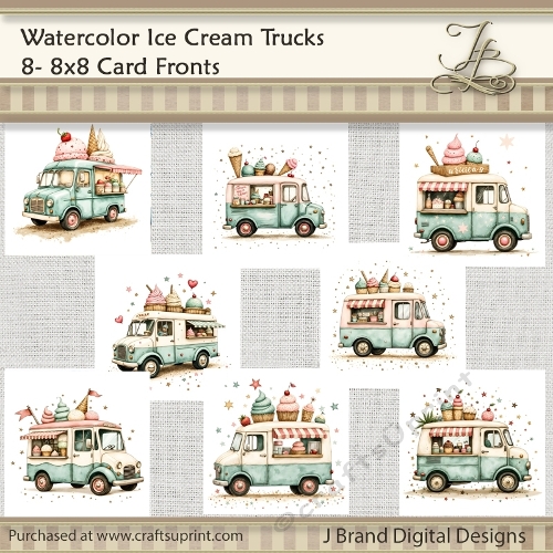 Watercolor Ice Cream Trucks