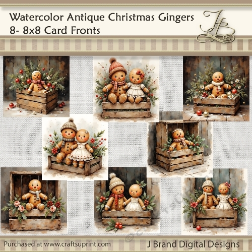 Watercolor Antique Christmas Gingers