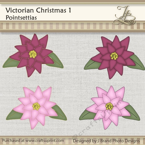 Victorian Christmas 1 Pointsettias
