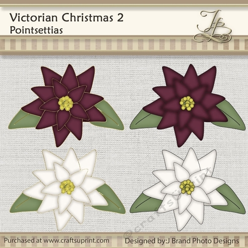 Victorian Christmas 2 Pointsettias