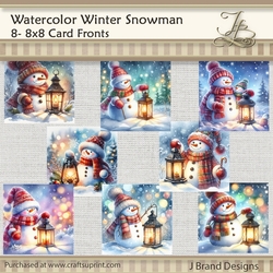 Watercolor Winter Snowman