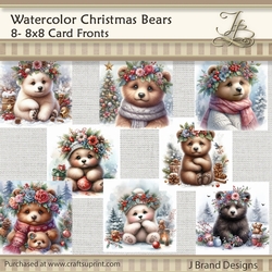 Watercolor Christmas Bears