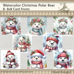 Watercolor Christmas Polar Bear