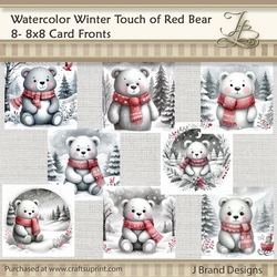Watercolor Winter Touch of Red Bear
