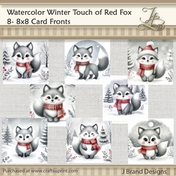 Watercolor Winter Touch of Red Fox